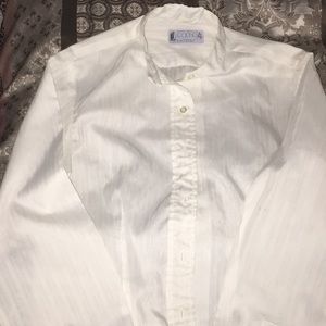 White 36 hunt seat style shirt. One tiny smudge.